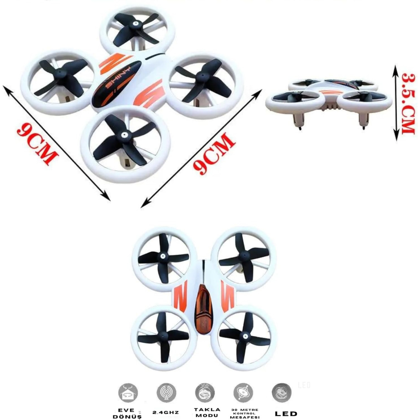 Giffy - Uzaktan Kumandalı Işıklı Neon Ledli  Akıllı Drone - 8690000005819 - 8690000005819