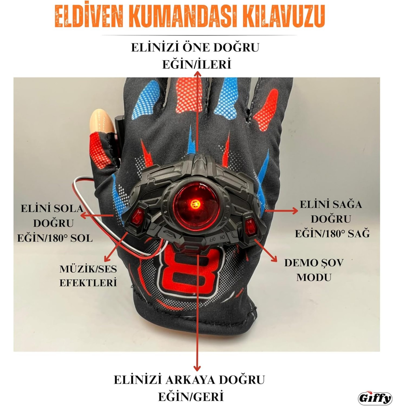 Giffy - Uzaktan Eldiven Kumandalı Yarış Arabası - 8684278470431 - 8684278470431