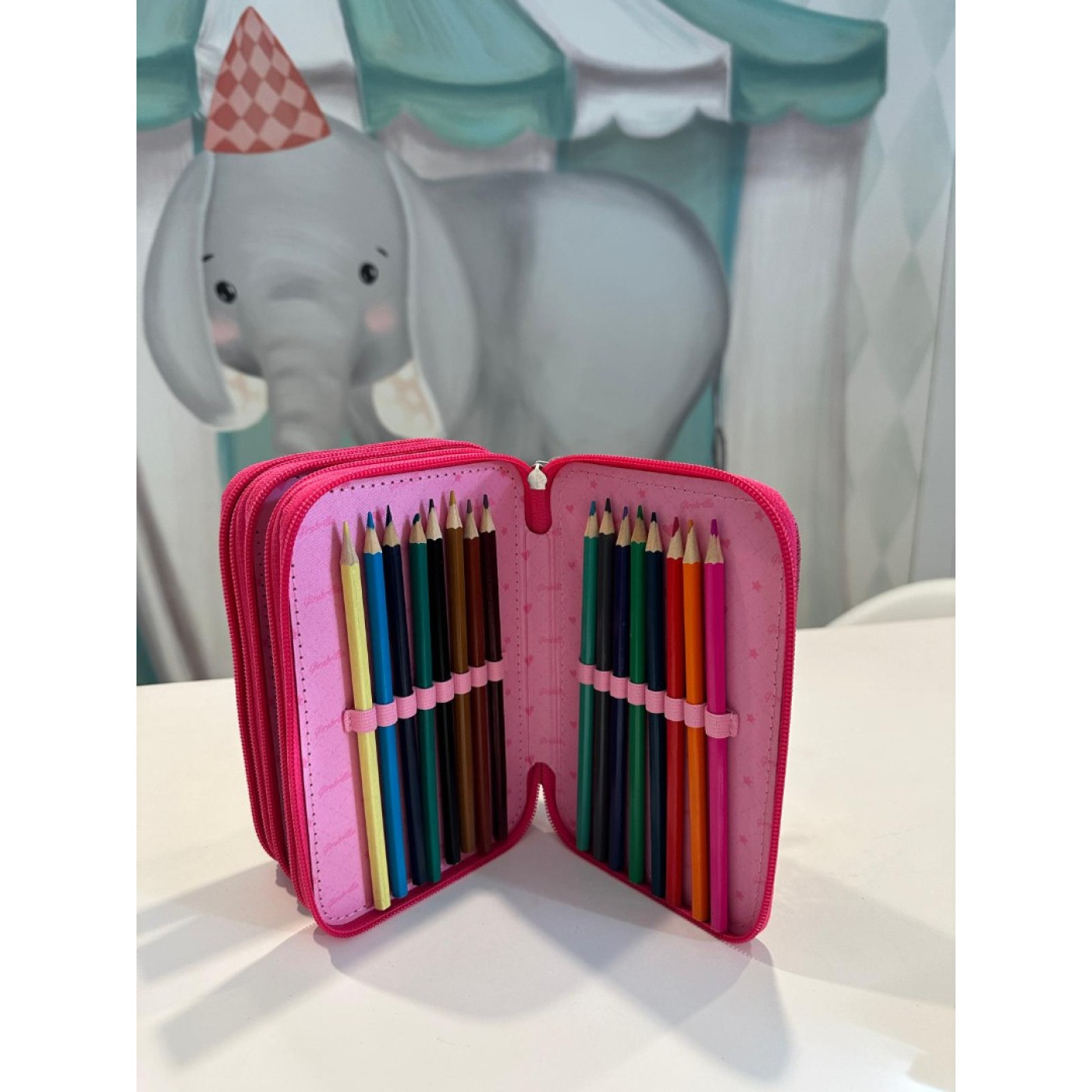 Girabrilla - Işıltılı Kalem Kutusu Koyu Pembe - 8690000003129 - 8690000003129