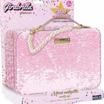 Girabrilla - Işıltılı Bavul Makyaj Çantası Açık Pembe Girabrilla - Işıltılı Bavul Makyaj Çantası Açık Pembe