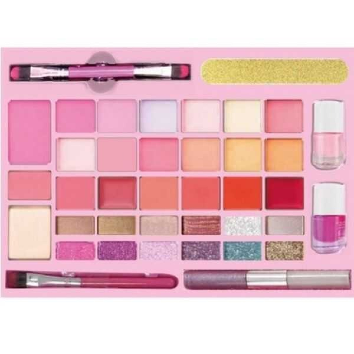 Işıltılı Bavul Makyaj Çantası Açık Pembe - 8056779191137 - 8056779191137