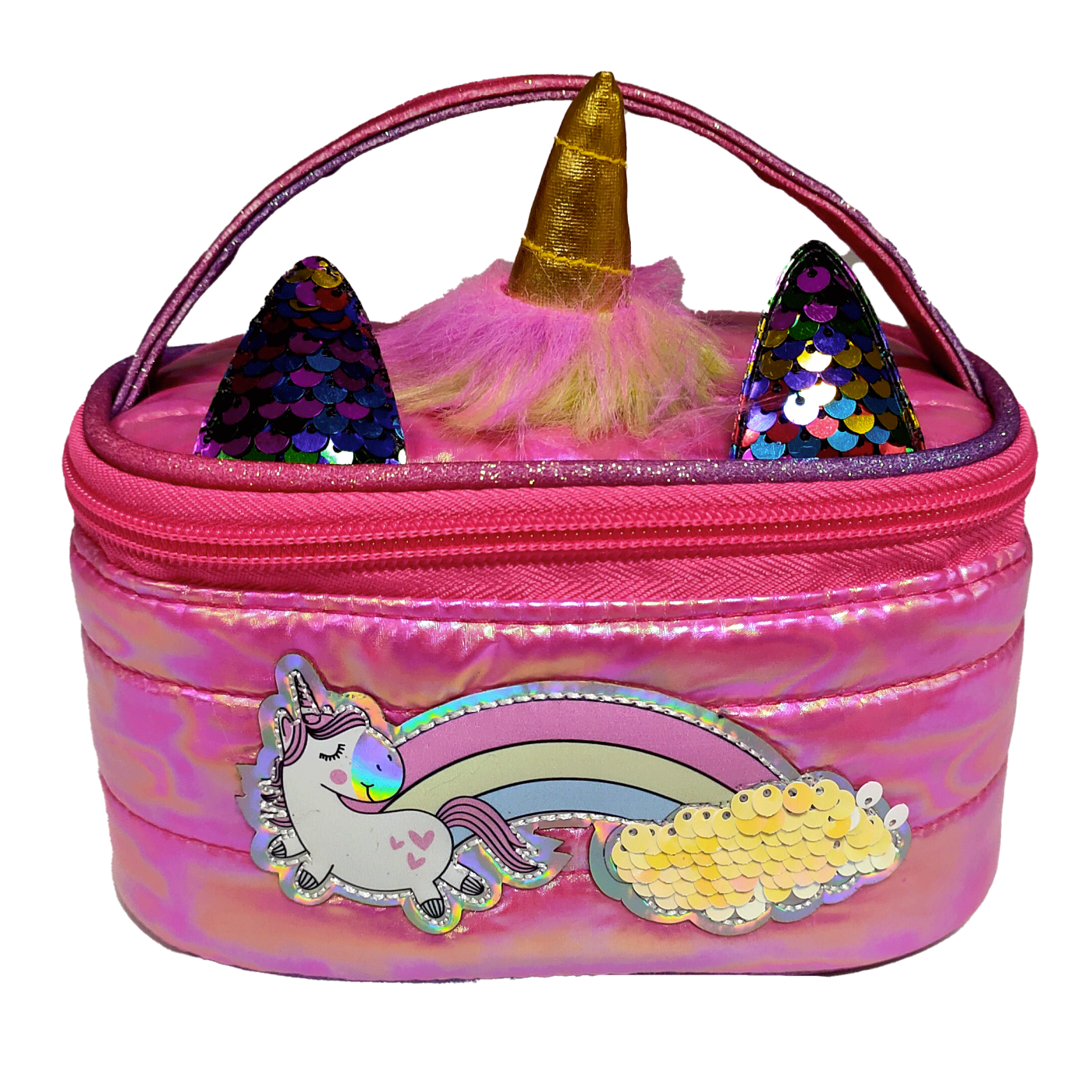 Girabrilla - Puffer Unicorn Makyaj Çantası Koyu Pembe - Çantalar Görseli