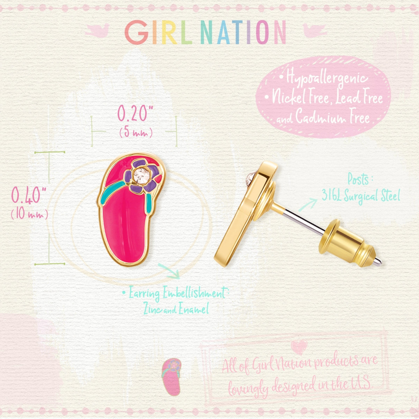 Cutie Studs- Flip to the Flop