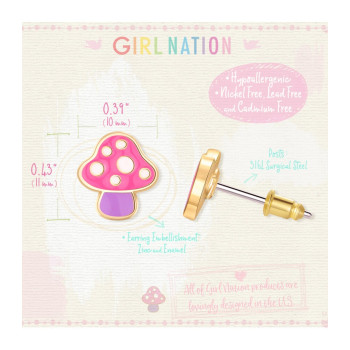 Girl Nation - Cutie Studs- Mini Mushroom 