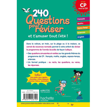 240 Questions Pour Reviser et t amuser tout l été CP vers le CE1 6-7 ans
