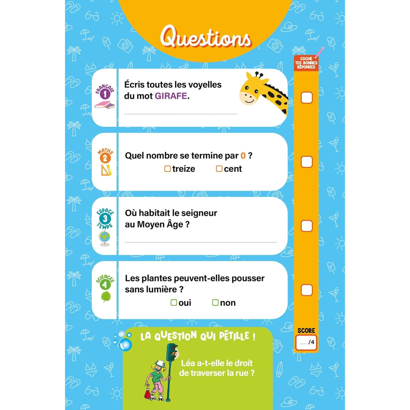 240 Questions Pour Reviser et t amuser tout l été CP vers le CE1 6-7 ans
