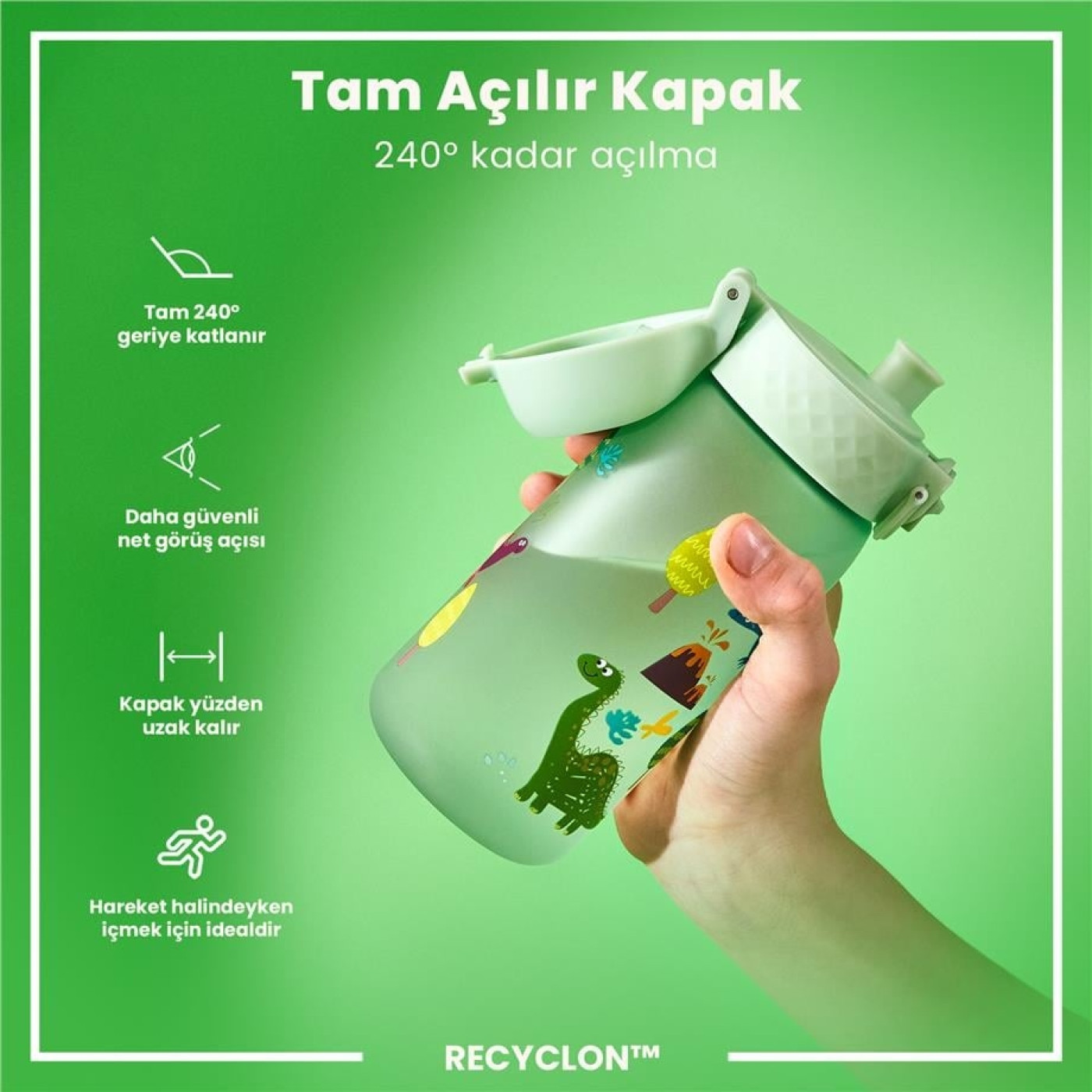 ION8 - Çocuk Suluk - Dinozorlar- 350 ml - Sızdırmaz - BPA İçermeyen ION8 - Çocuk Suluk - Dinozorlar- 350 ml - Sızdırmaz - BPA İçermeyen