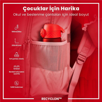 ION8 - İnce Suluk - Kırmızı Unicorn - 500 ml - Sızdırmaz - BPA İçermeyen ION8 - İnce Suluk - Kırmızı Unicorn - 500 ml - Sızdırmaz - BPA İçermeyen