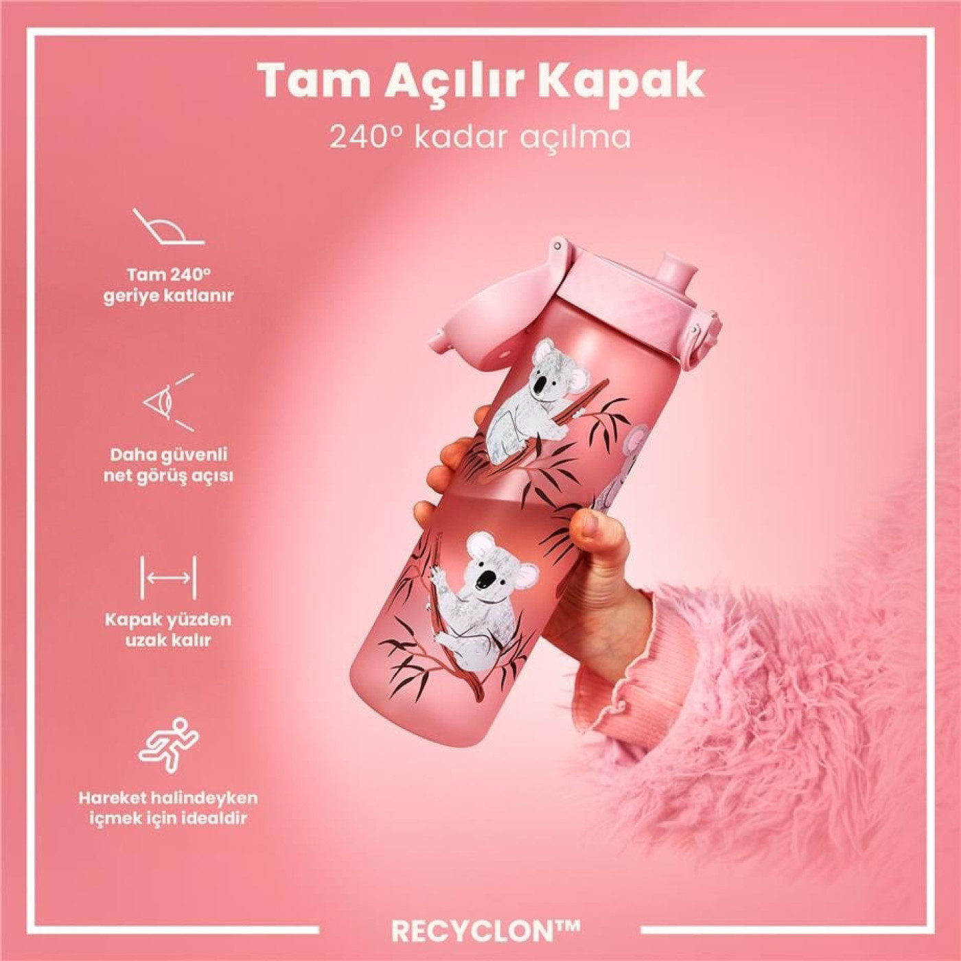 ION8 - İnce Suluk - Koala - 500 ml - Sızdırmaz - BPA İçermeyen