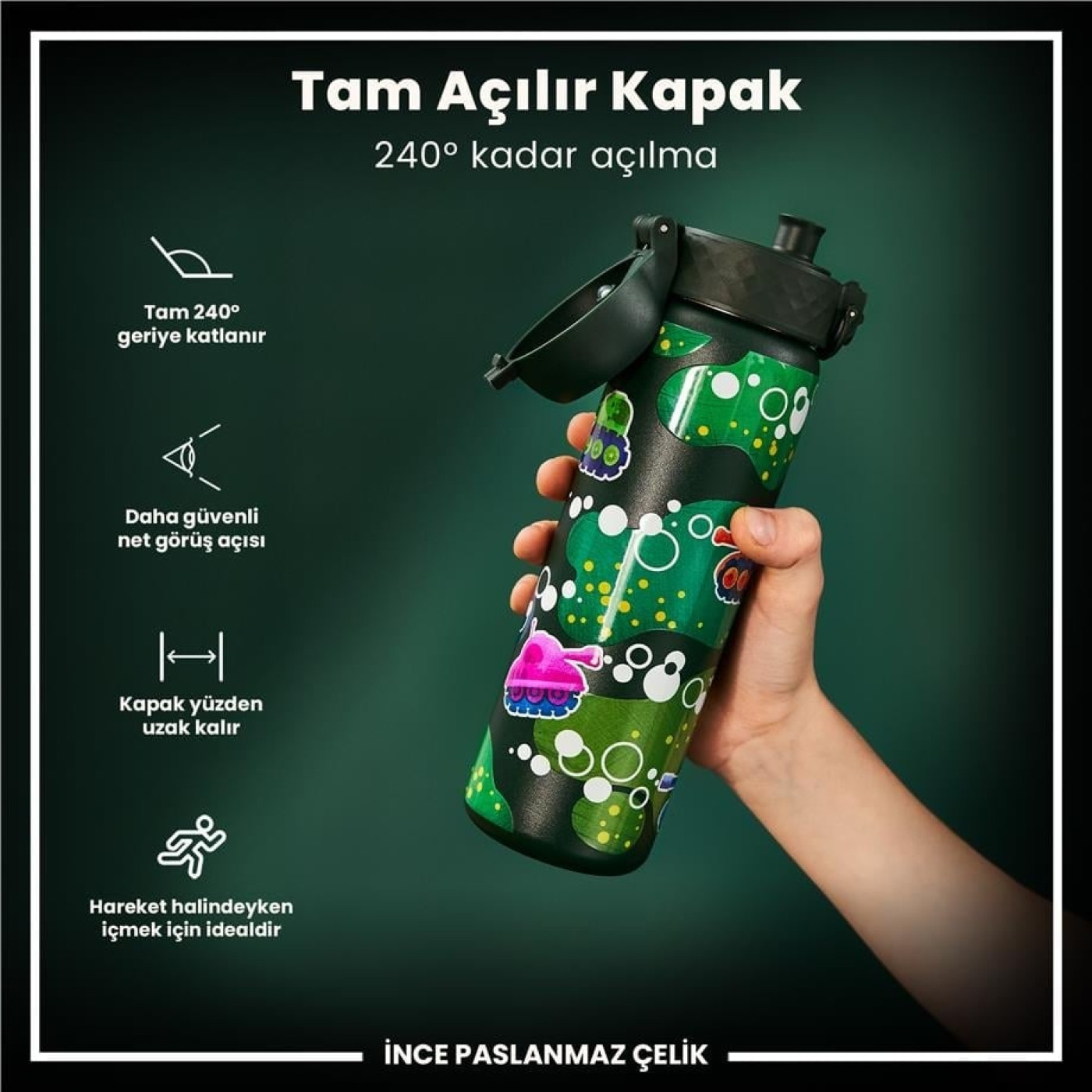 ION8 - Paslanmaz Çelik İnce Suluk - Tanklar - 600 ml - Sızdırmaz ION8 - Paslanmaz Çelik İnce Suluk - Tanklar - 600 ml - Sızdırmaz