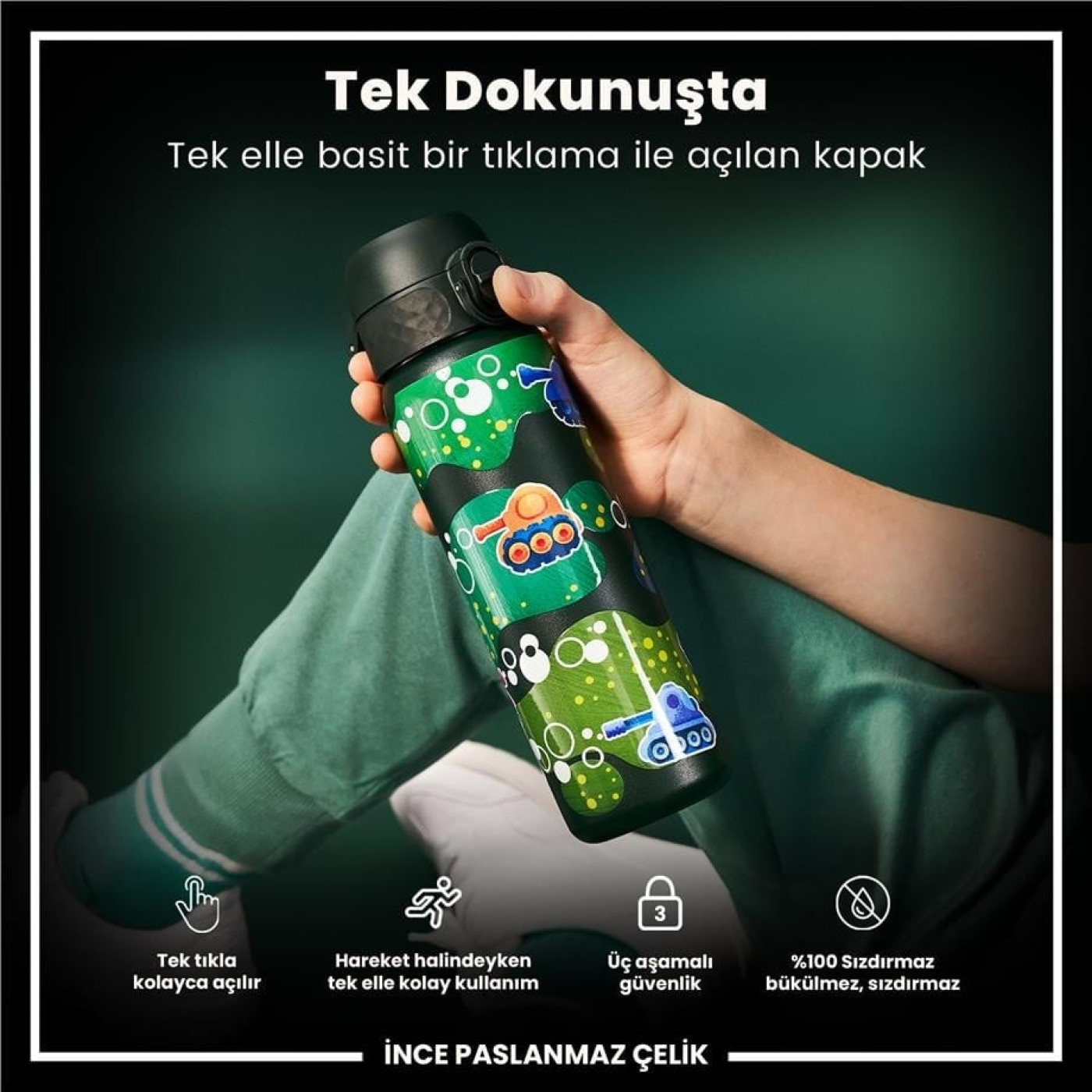 ION8 - Paslanmaz Çelik İnce Suluk - Tanklar - 600 ml - Sızdırmaz ION8 - Paslanmaz Çelik İnce Suluk - Tanklar - 600 ml - Sızdırmaz