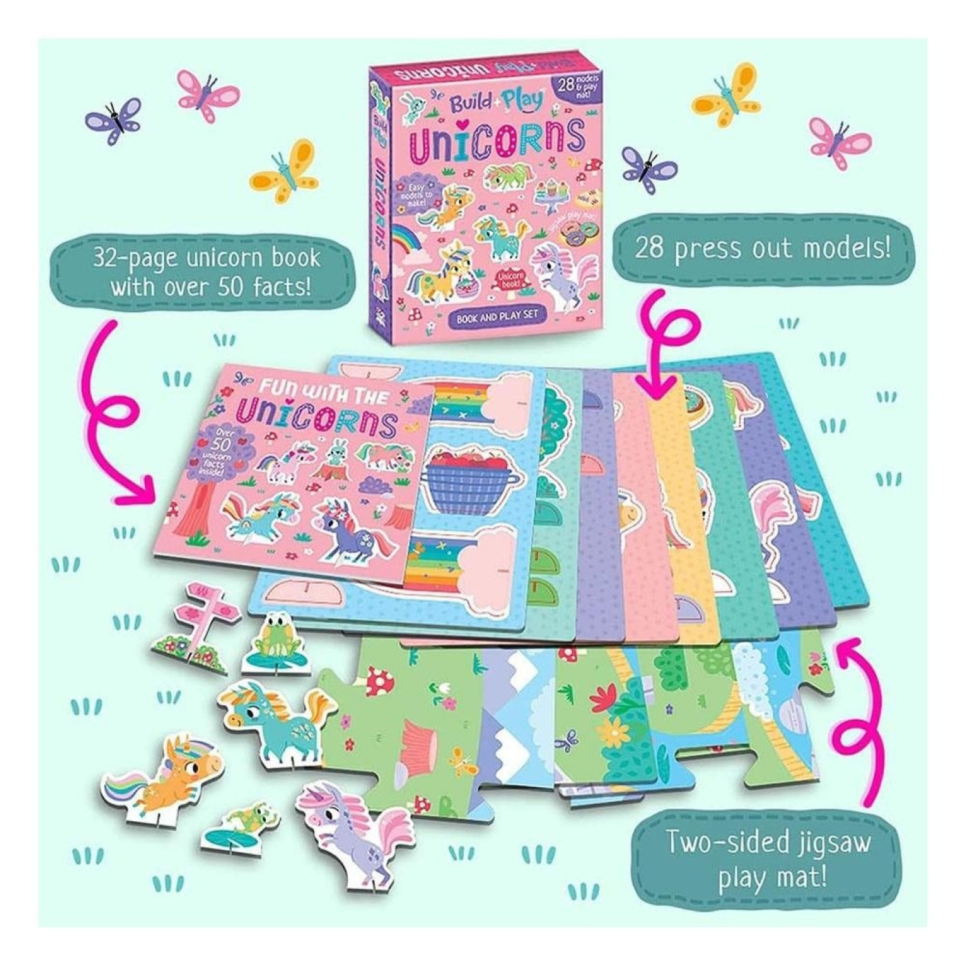 Build and Play - Unicorns Book and Play Set - 9781801056250 - 9781801056250