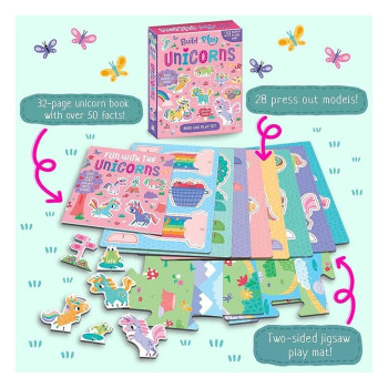 Build and Play - Unicorns Book and Play Set