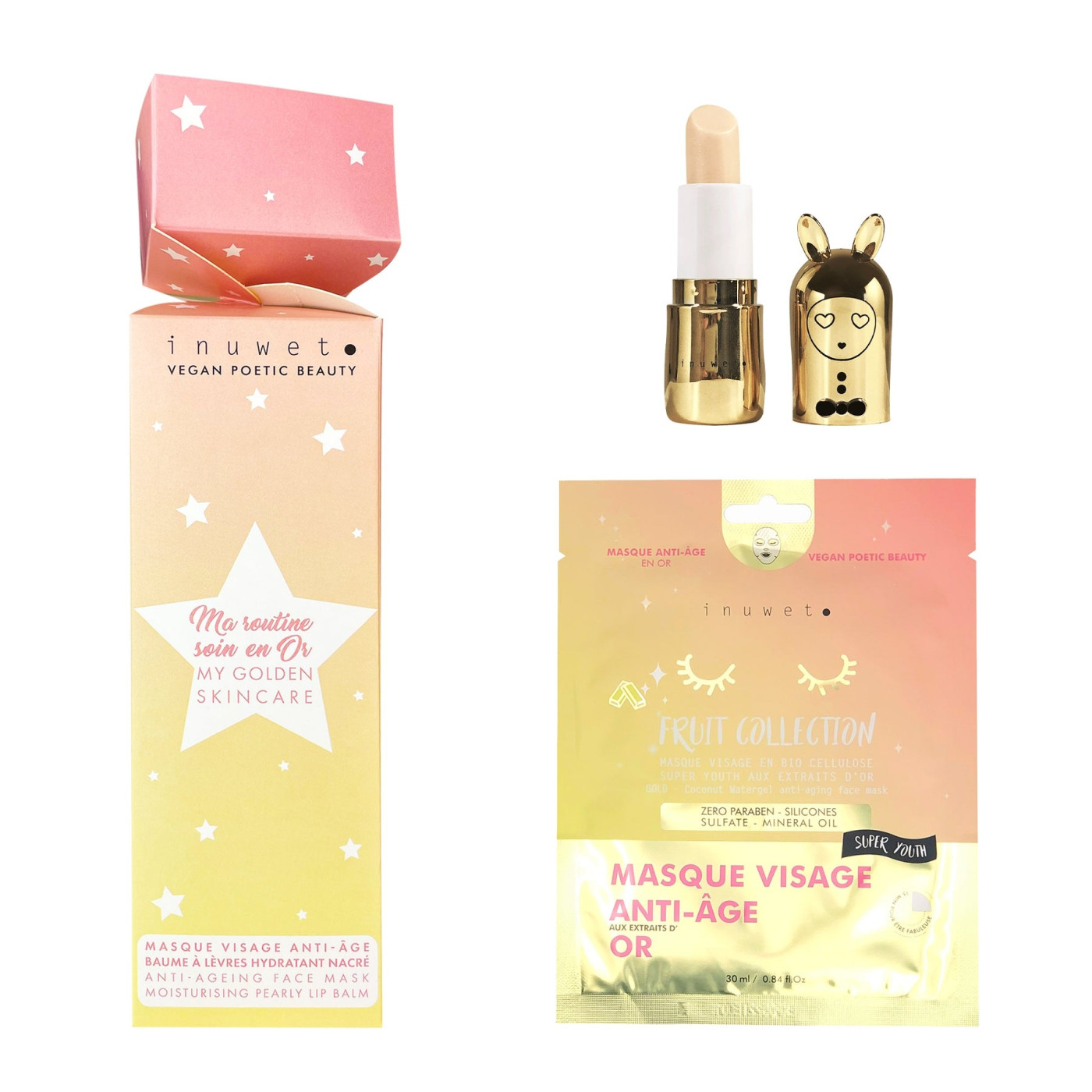 Inuwet Golden Skincare Cracker – Yüz Maskesi & Dudak Balmı - 3760217141992 - 3760217141992