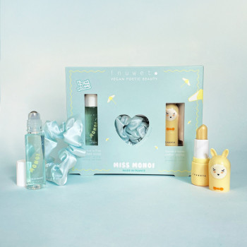 Inuwet Miss Monoi Set - Yeşil Saç Tokası, Monoi Kokulu Parfüm ve Ananas Aromalı Dudak Nemlendiricisi