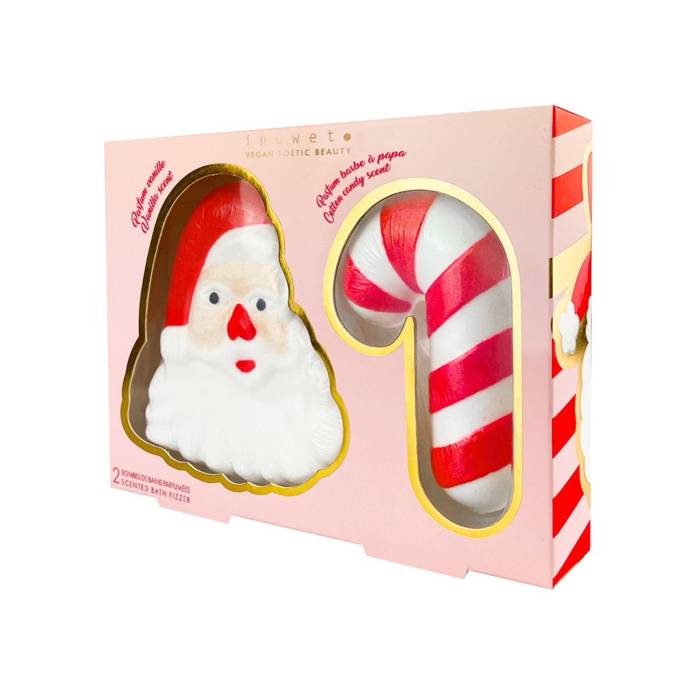 Inuwet Noel Baba Ve Baston Şeker Şeklinde 2Li Banyo Topu Seti - 3760355046029 - 3760355046029