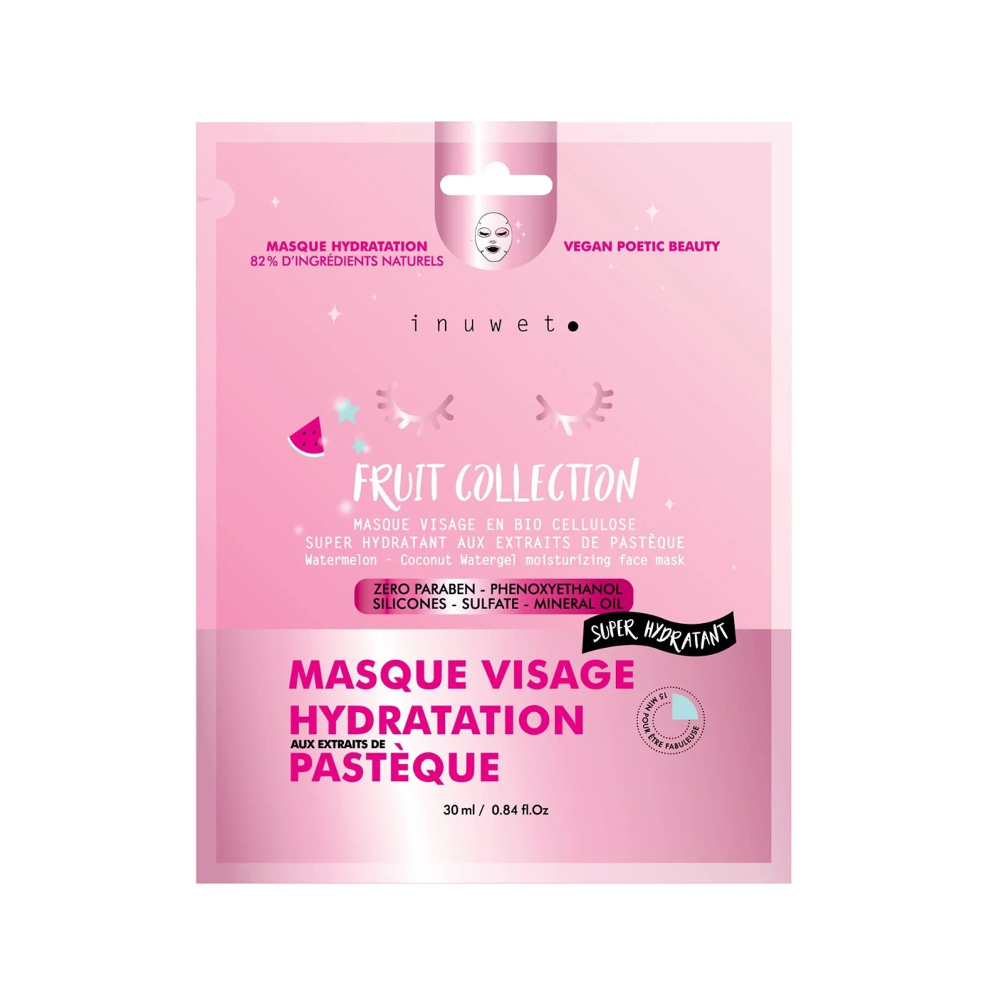 Inuwet - Fruit Collection Face Mask Moisturizing Watermelon Bo Cellulose