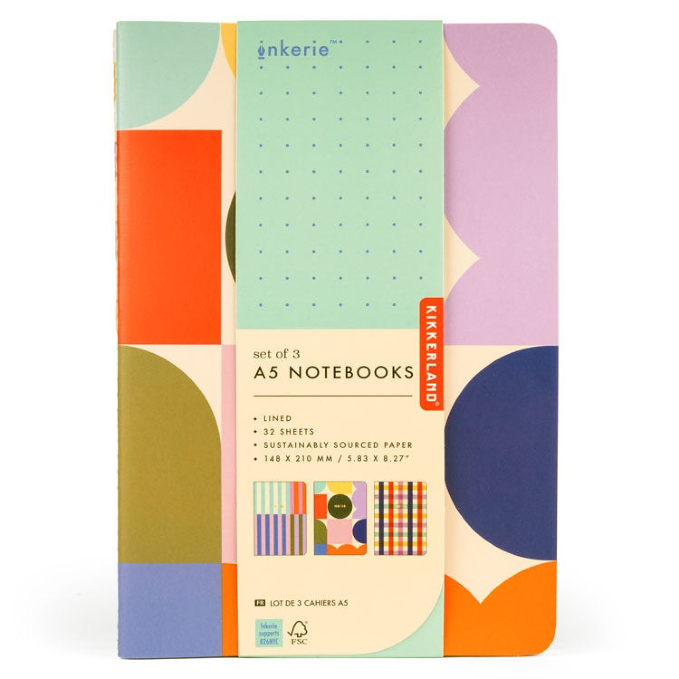 Kikkerland - Çizgili A5 Notebook