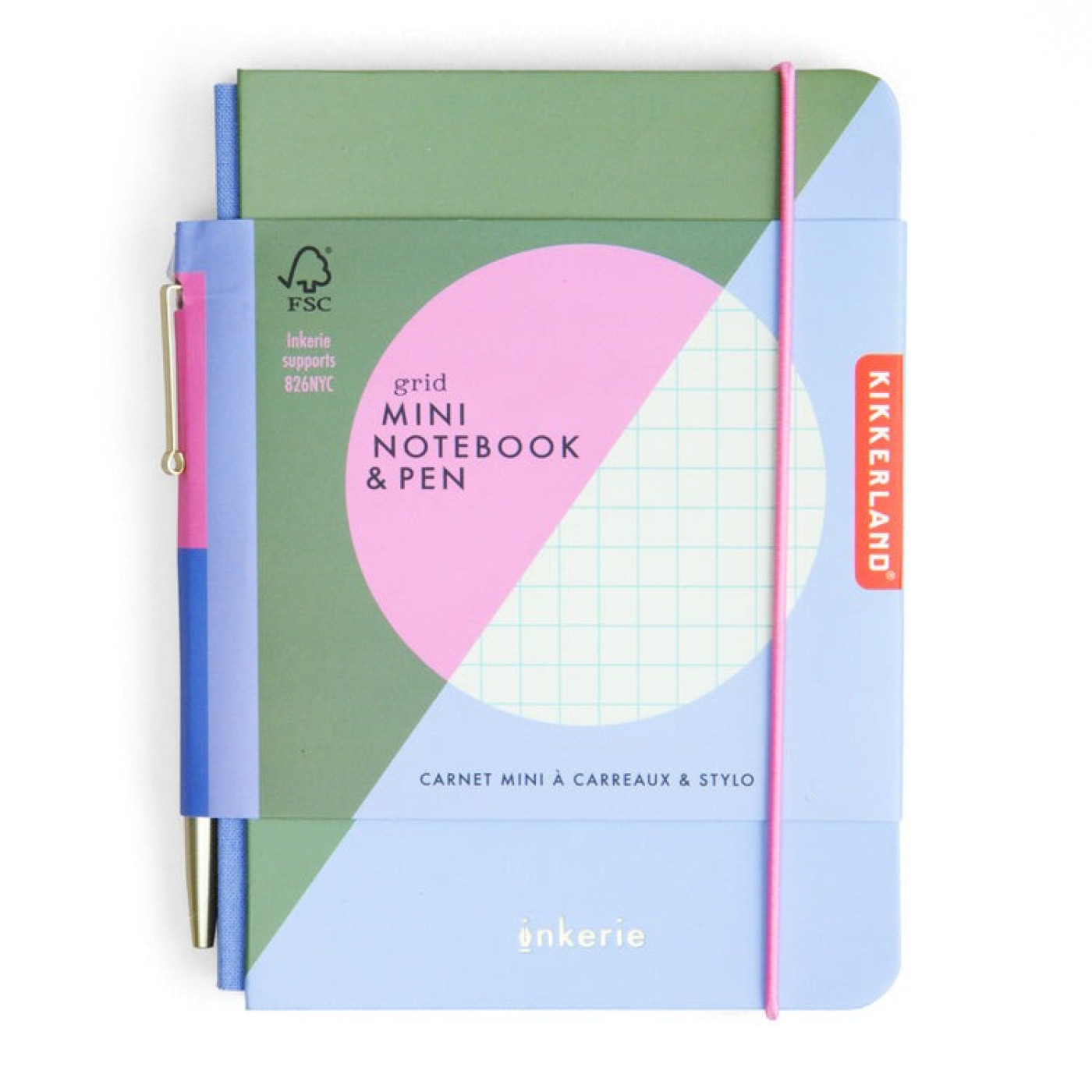 Kikkerland - Kareli Mini Notebook ve Kalem Kikkerland - Kareli Mini Notebook ve Kalem