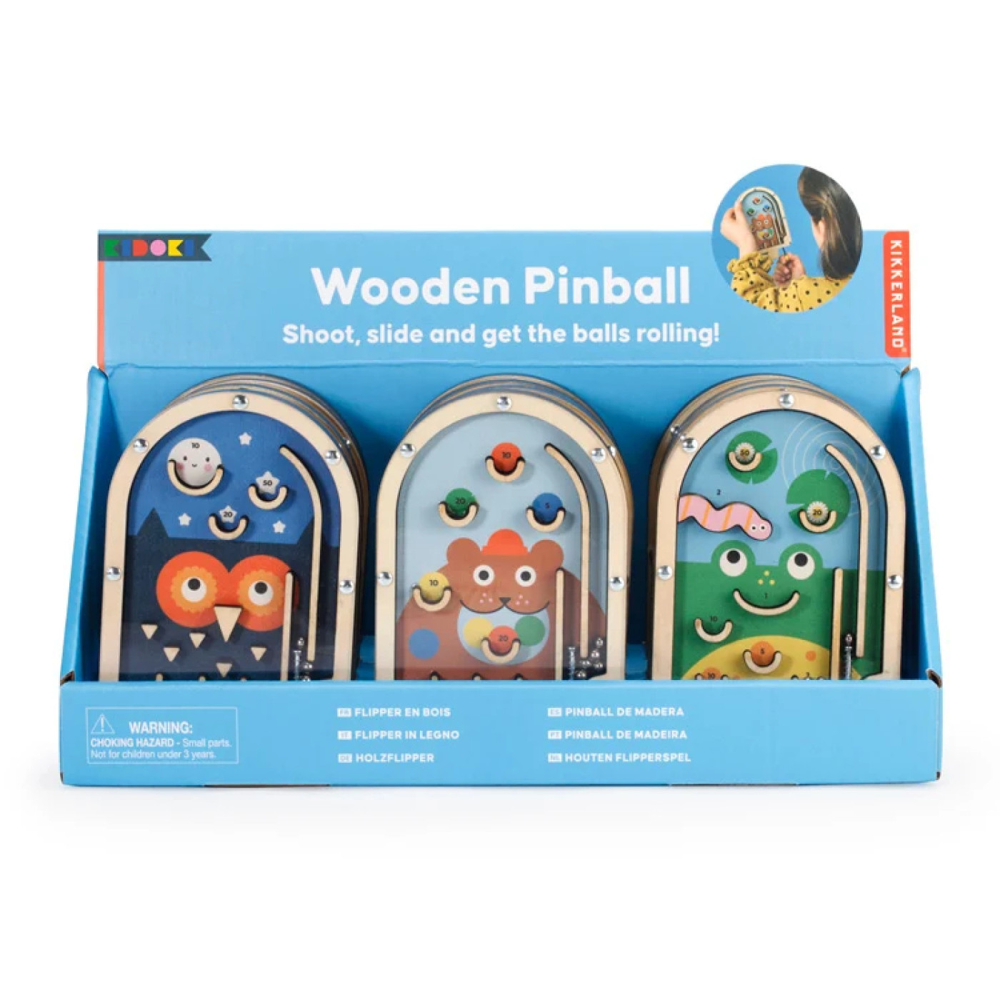 Kikkerland Kikkerland - Ahşap Pinball - Ahşap Oyuncaklar Görseli