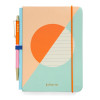 Kikkerland Kikkerland - İnkerie Çizgili Mini Defter ve Kalem Seti - Defter/Günlük/Not Kağıdı/Mektup Setleri Görseli