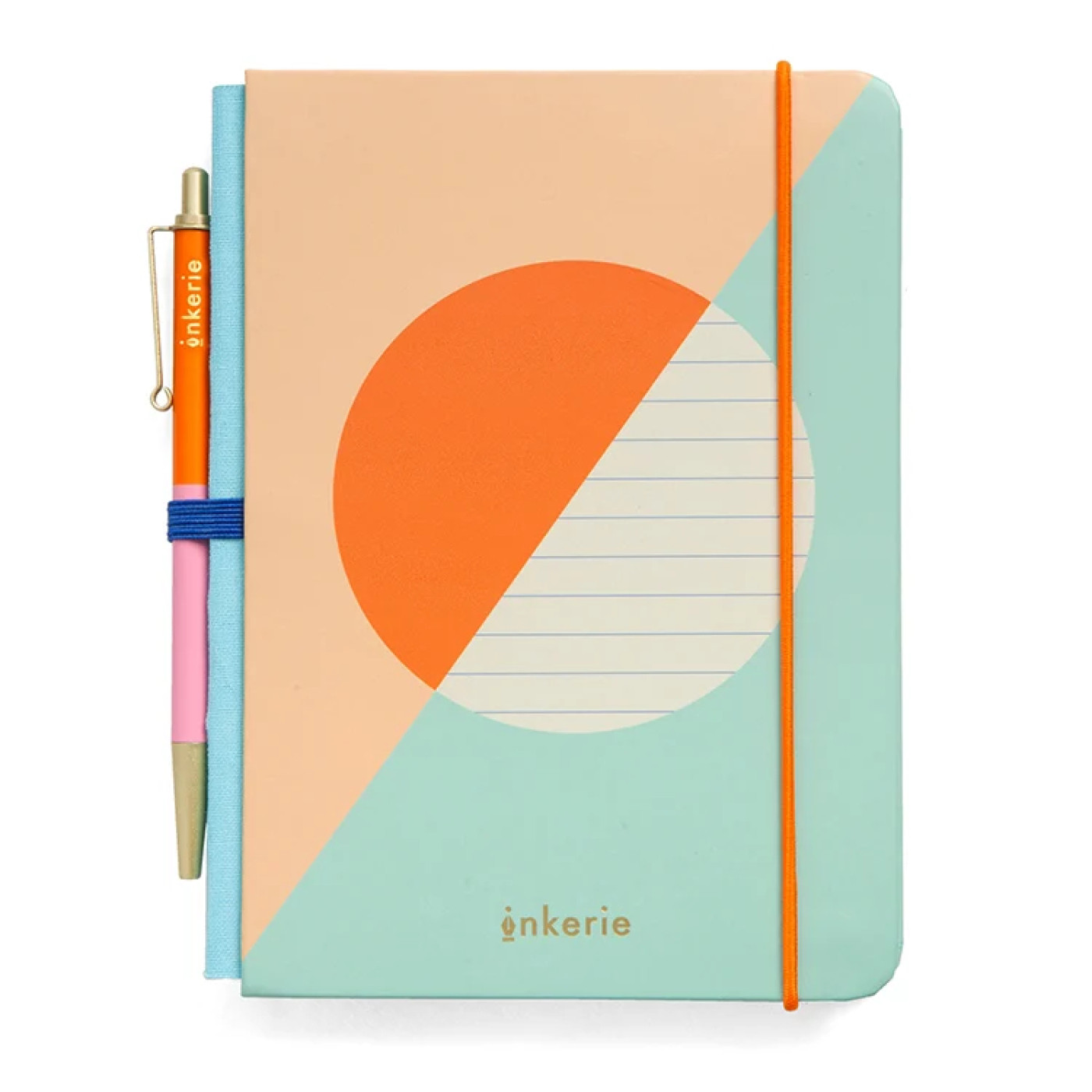 Kikkerland Kikkerland - İnkerie Çizgili Mini Defter ve Kalem Seti - Defter/Günlük/Not Kağıdı/Mektup Setleri Görseli