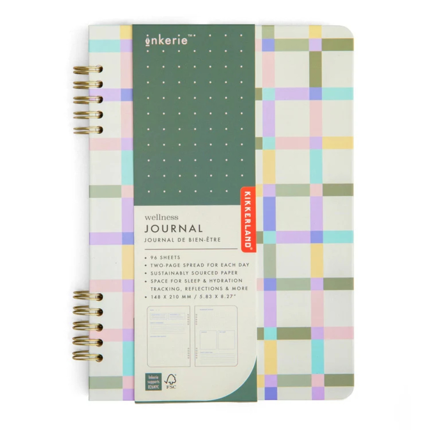 Kikkerland - İnkerie Wellness Journal A5 Telli Yaşam Günlüğü -  Görseli
