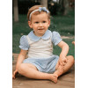 Flora Mavi/Ekru 2'li Kız Bebek Seti 36 Ay - LL-FLORALM-04 - 8684278026027