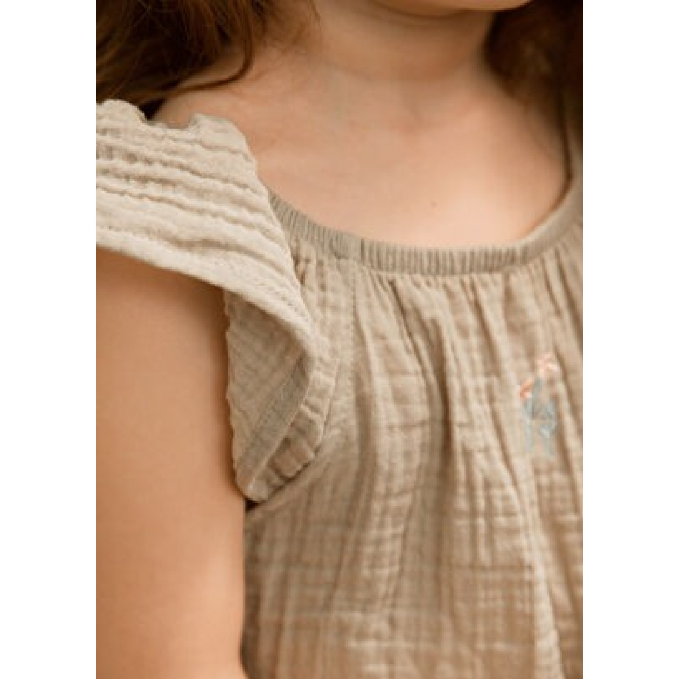 Olivia Haki Müslin Kız Çocuk Elbise - 8684278026508 Olivia Haki Müslin Kız Çocuk Elbise - LL-OLIVIAH--04 - 8684278026508