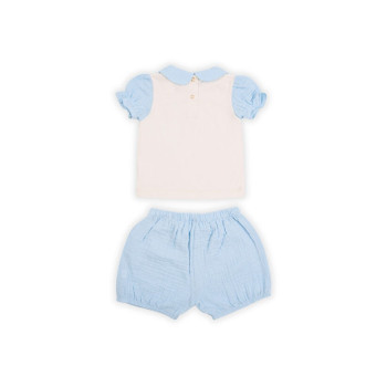 Lou Lou - Flora Mavi/Ekru 2'Li Kız Bebek Seti