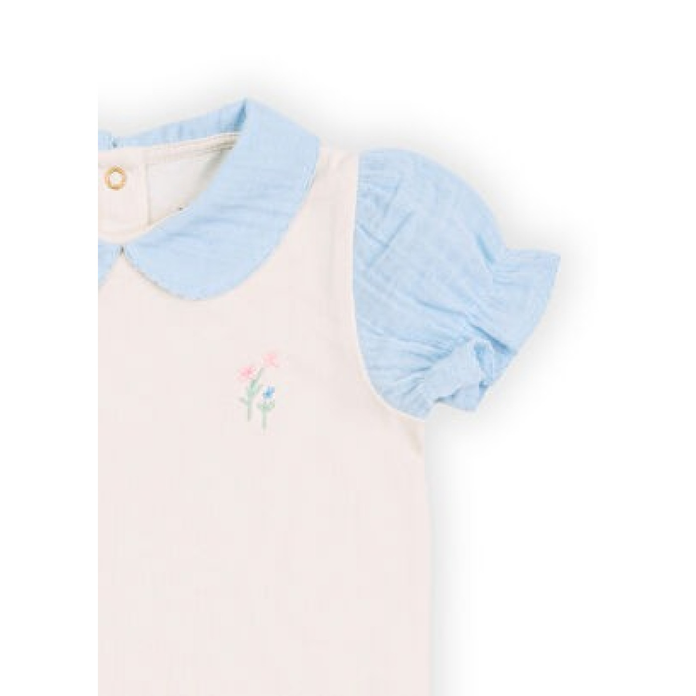 Flora Mavi/Ekru 2Li Kız Bebek Seti - LL-FLORALM-02 - 8684278026003