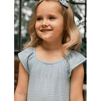 Olivia Mavi Müslin Kız Çocuk Elbise Olivia Mavi Müslin Kız Çocuk Elbise
