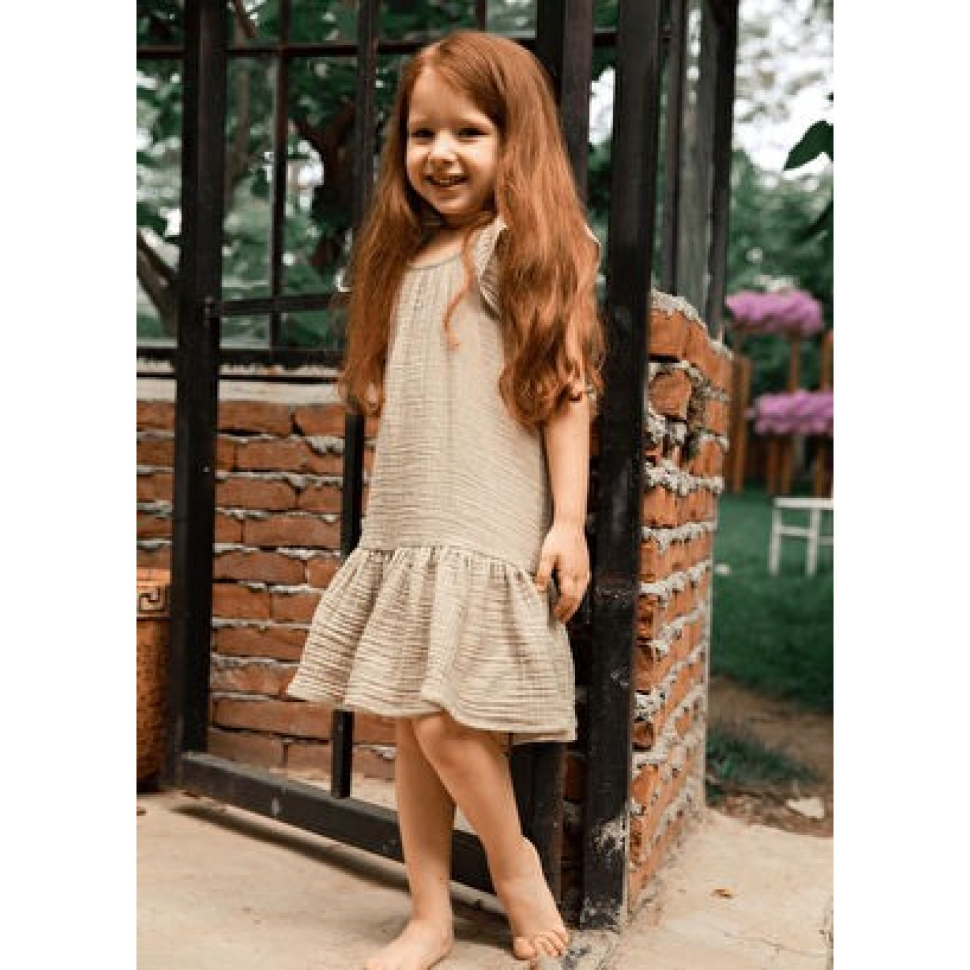 Olivia Haki Müslin Kız Çocuk Elbise - 8684278026485 Olivia Haki Müslin Kız Çocuk Elbise - LL-OLIVIAH-02 - 8684278026485