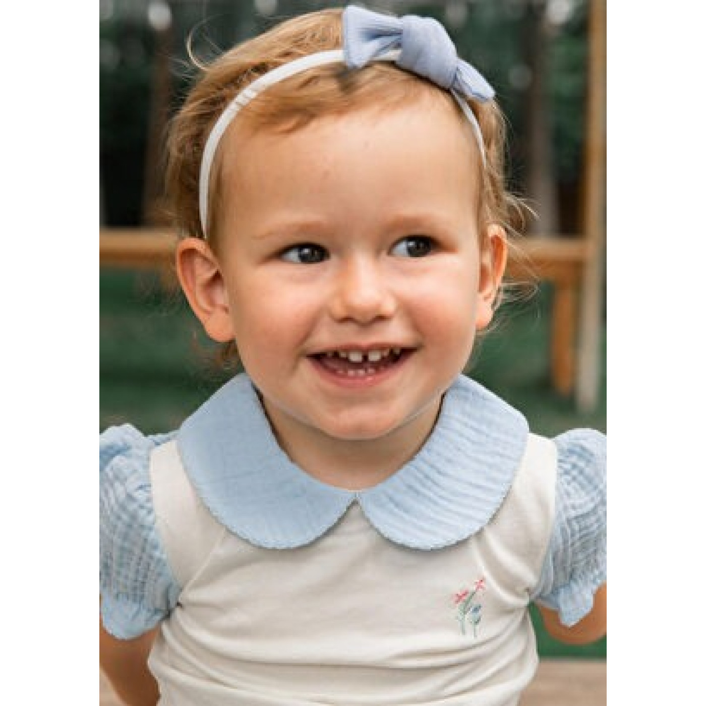 Flora Mavi/Ekru 2Li Kız Bebek Seti - LL-FLORALM-04 - 8684278026027