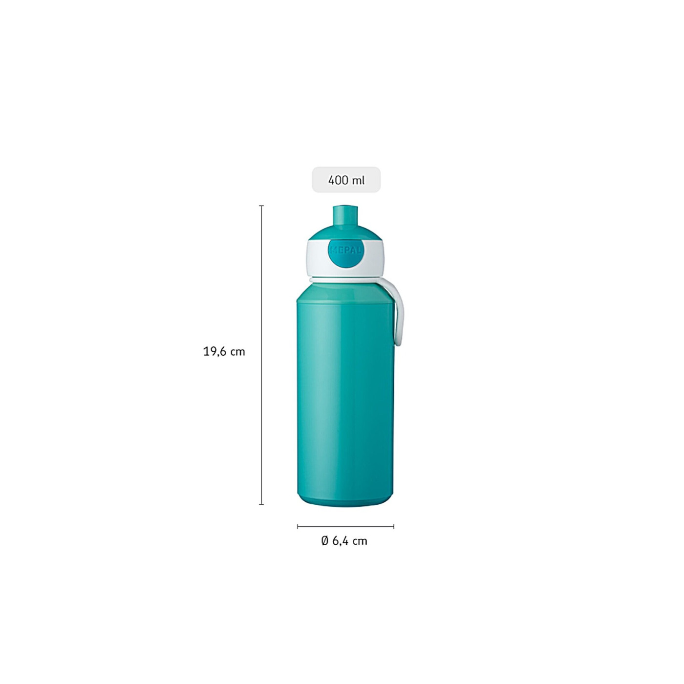 Drinking Bottle Pop-Up Campus 400 Ml - Turquoise - 107410012200 - 8711269946887