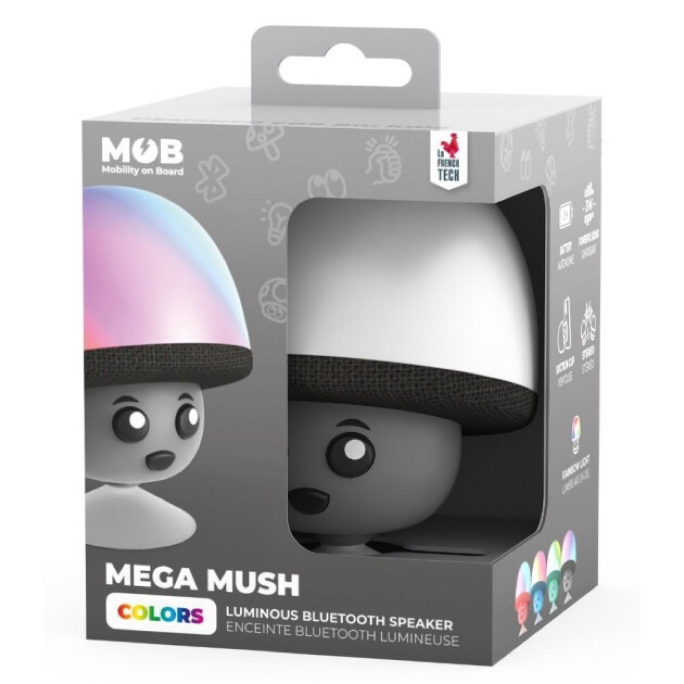 Mega Mush Işıklı Bluetooth Hoparlör - Siyah - MMUSH-BLK-01 - 3701613300804