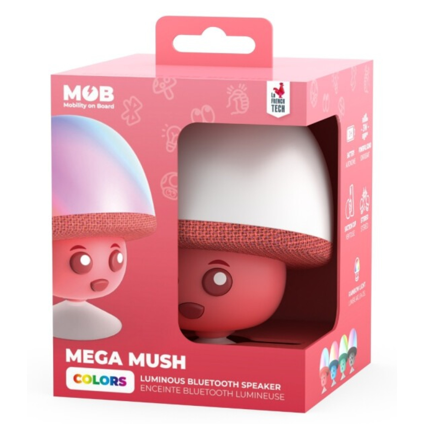 Mega Mush Işıklı Bluetooth Hoparlör – Kırmızı - MMUSH-RD-01 - 3701613300774