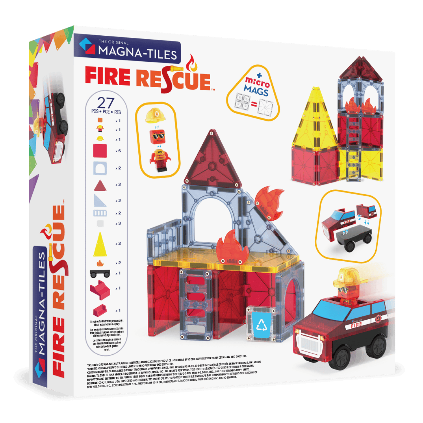 MAGNA-TILES® - Fire Rescue Manyetik Bloklar - 27 Parça - 252027FR - 850025176521