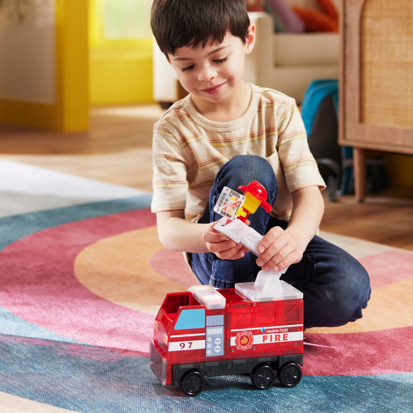 MAGNA-TILES® - Fire Station Manyetik Bloklar - 50 Parça