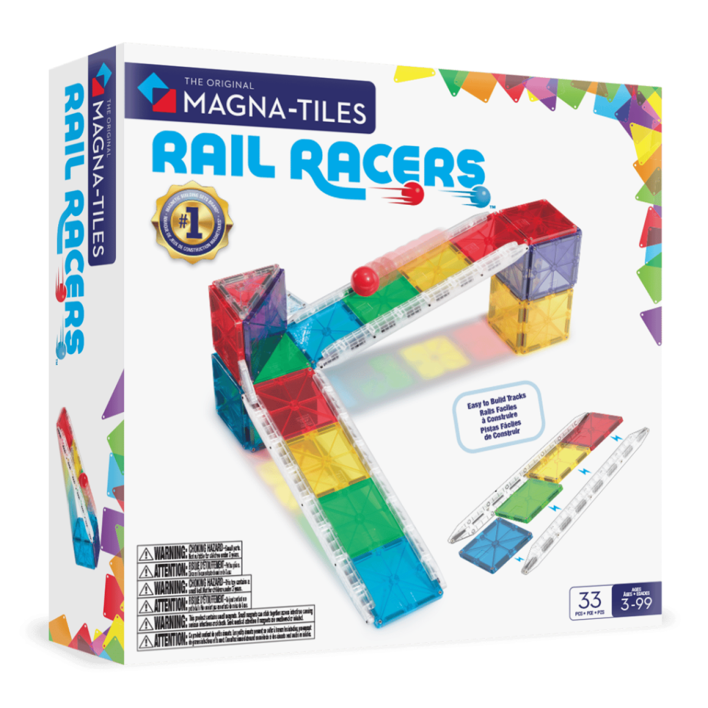 MAGNA-TILES® - Rail Racers - 33 Parça - 251033RR - 850025176606