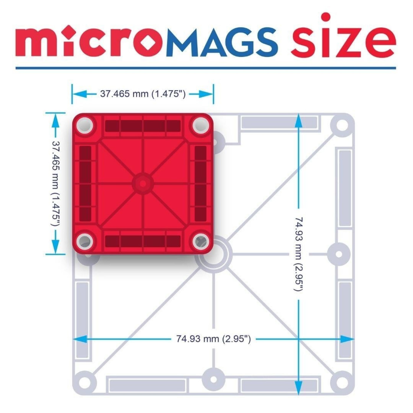 Magna-Tiles microMAGS - 70 Parça