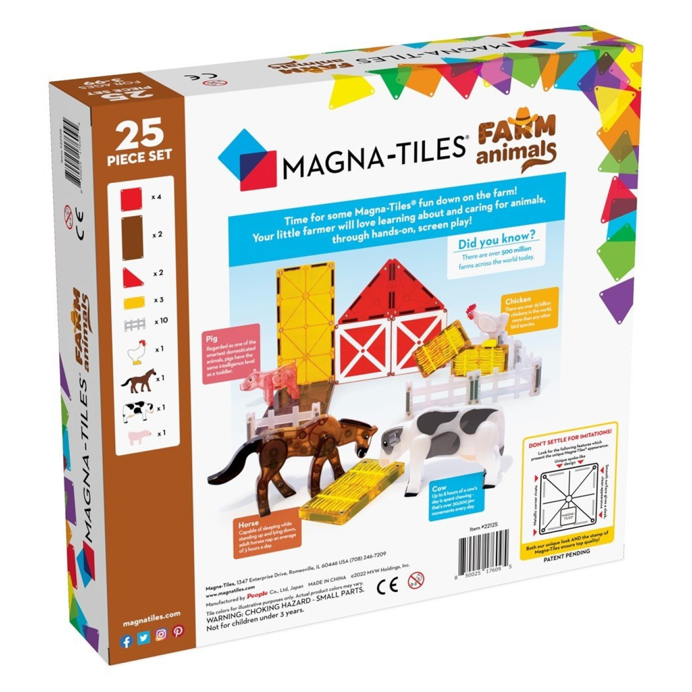 Magna-Tiles - Çiftlik Hayvanları - 25 Parça - 22125 - 850025176095