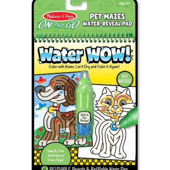 Melissa & Doug - Water Wow! Su ile boyama kitabı - Evcil Hayvanlar Bulmaca