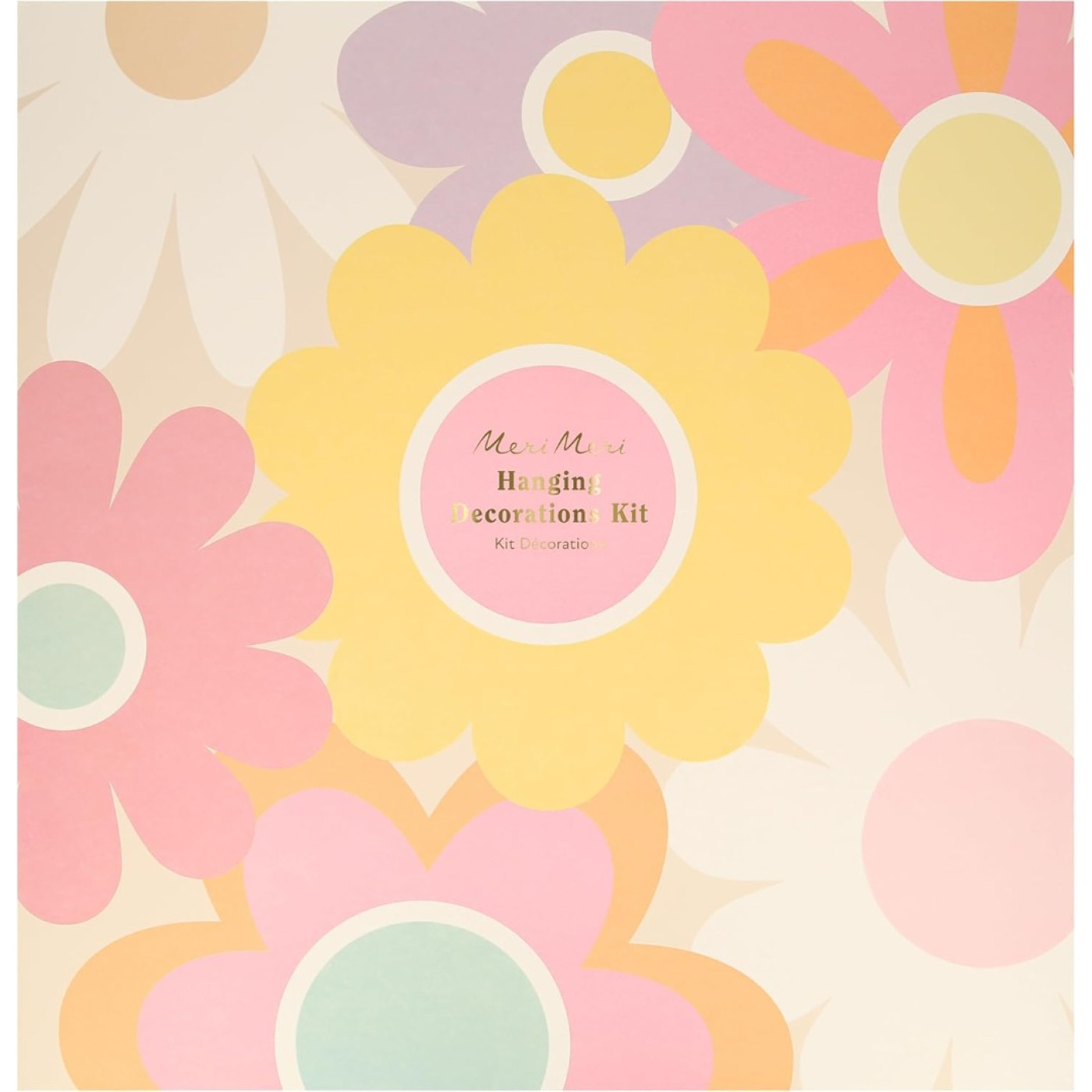 Meri Meri - Groovy Flower Hanging Decorations - Çiçekler Asılan Dekorlar (7Li) - 276035 - 636997289038