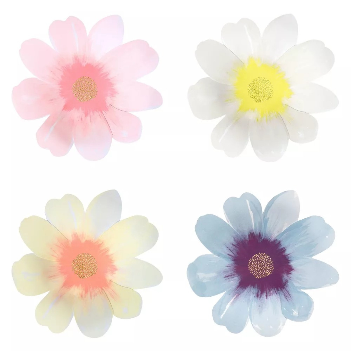 Meri Meri - Flower Garden Plates - Çiçek Bahçesi Tabaklar - L - 8'li - 185311 - 636997248080