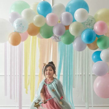 Meri Meri - Pastel Balloon & Streamer Garland - Pastel Balonlar & Renkli Şeritler - 50 balon