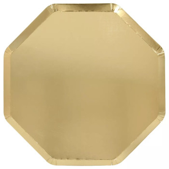 Meri Meri - Gold Plates - Altın Tabaklar - L - 8'li