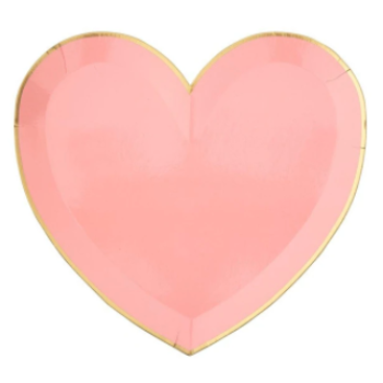 Meri Meri - Party Palette Heart Plates - Renkli Kalp Tabaklar - S