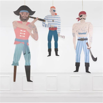 Meri Meri - Giant Pirate Decorations - Dev Korsan Dekorlar - 3Lü
