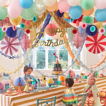 Meri Meri - Happy Birthday Honeycomb Garland - Happy Birthday Petekli Asılan Süs Meri Meri - Happy Birthday Honeycomb Garland - Happy Birthday Petekli Asılan Süs